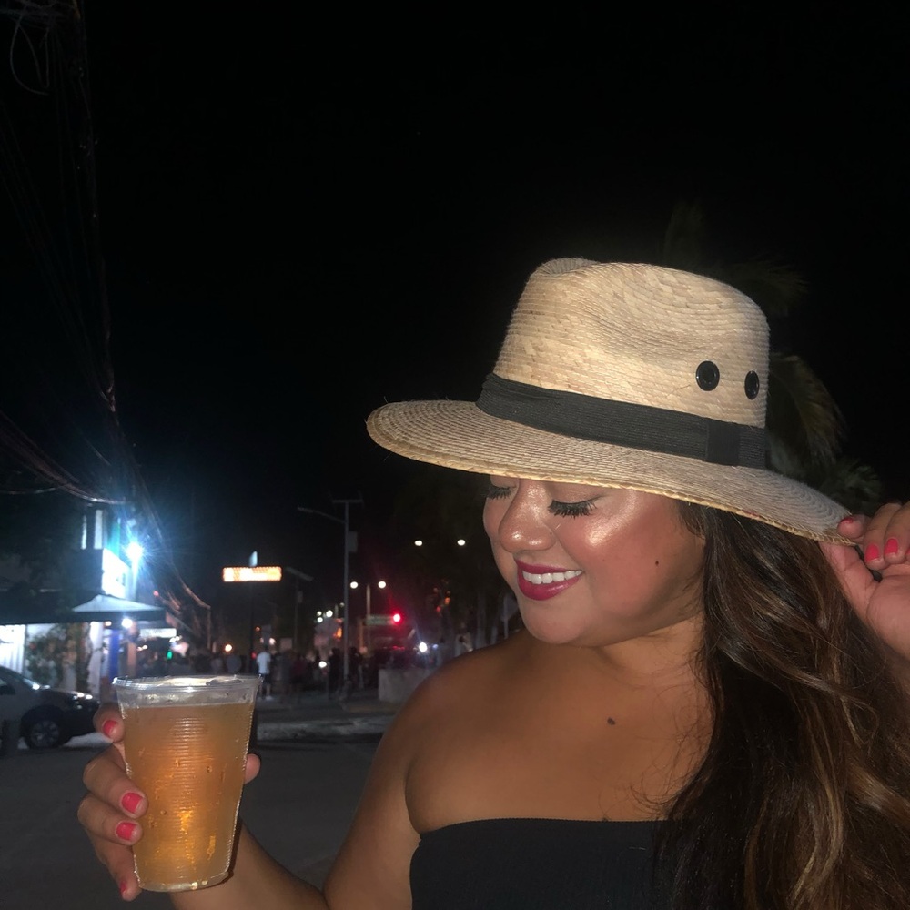 Chic Straw Hat with Black Band